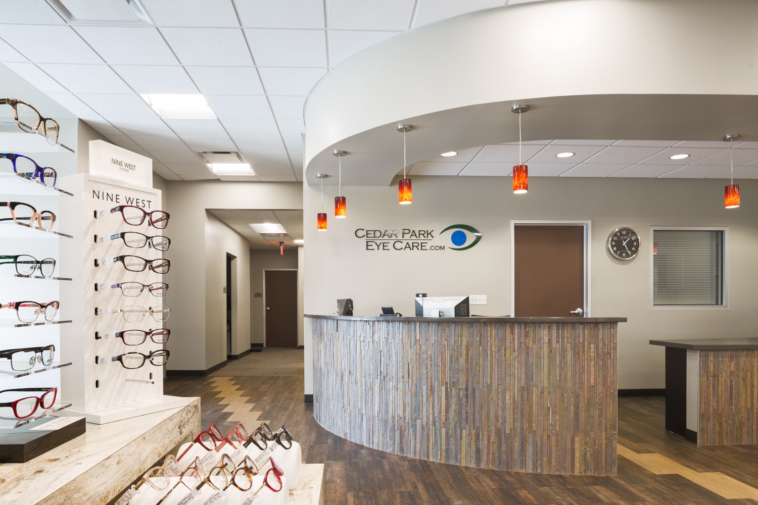 Eye care clinic reception area